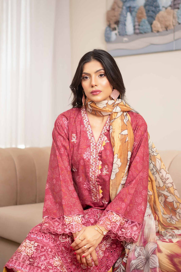 Munira Embroidered Lawn 3 Piece Suit MUN668
