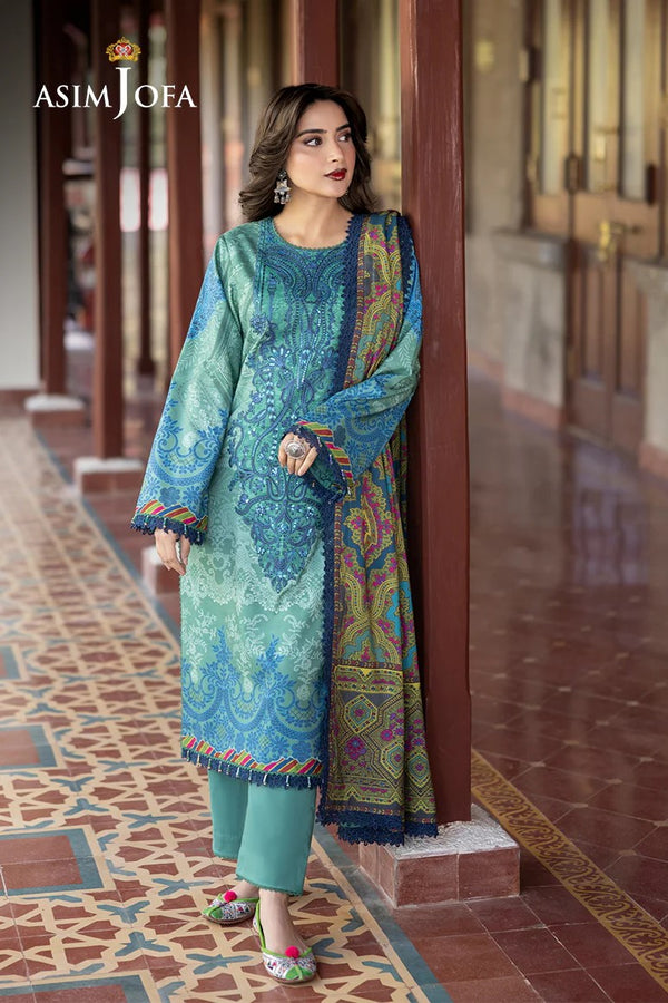 Asim Jofa Embroidered Viscose 3 Piece Suit ASJ03