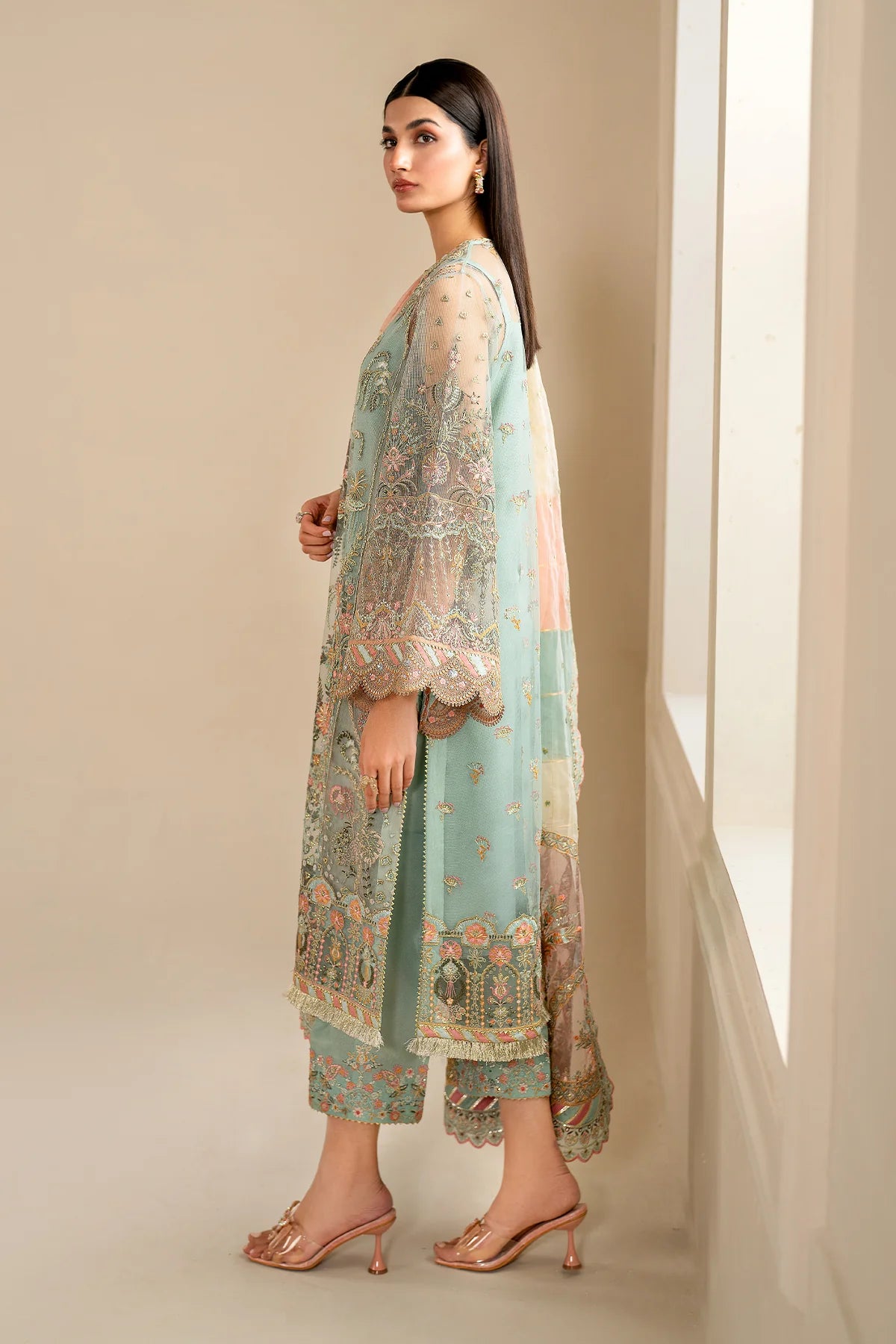 Baroque Embroidered Net Wedding Wear BAR64