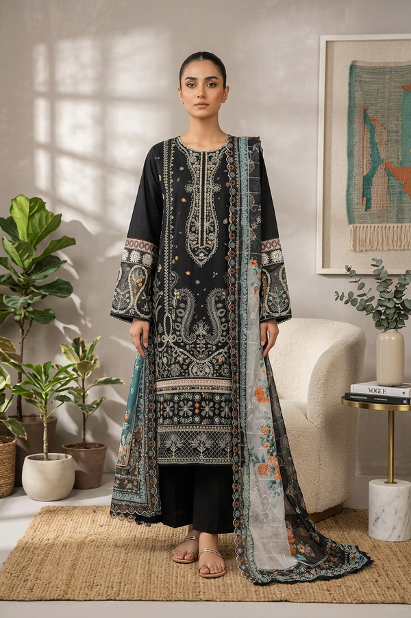 Bin Saeed Luxury Lawn 3 Piece Suit BIN222