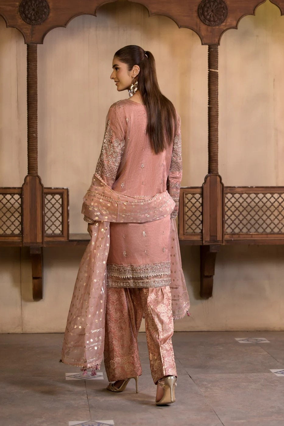 Bin Tayyab Embroidered Farshi Shalwar Wedding Wear BIT01