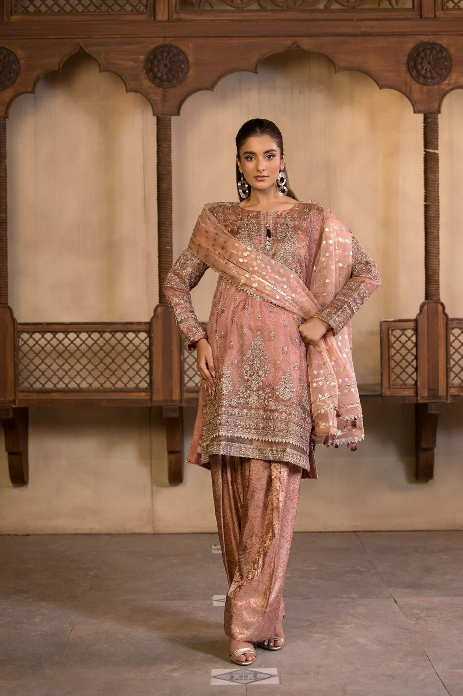 Bin Tayyab Embroidered Farshi Shalwar Wedding Wear BIT01