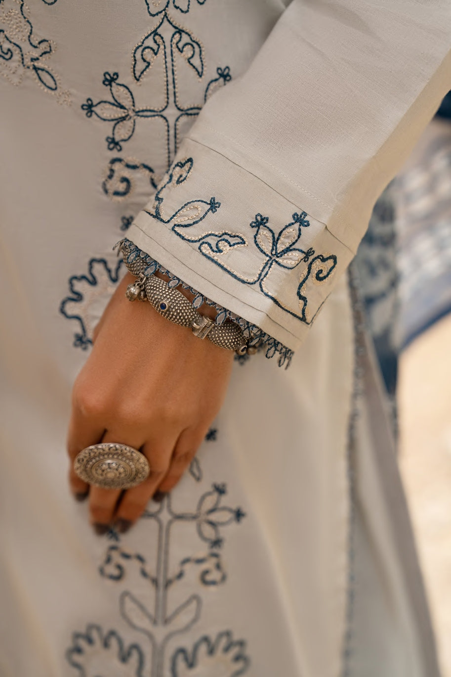 Casual Lite Embroidered Cotton 3 Piece Suit CAS07