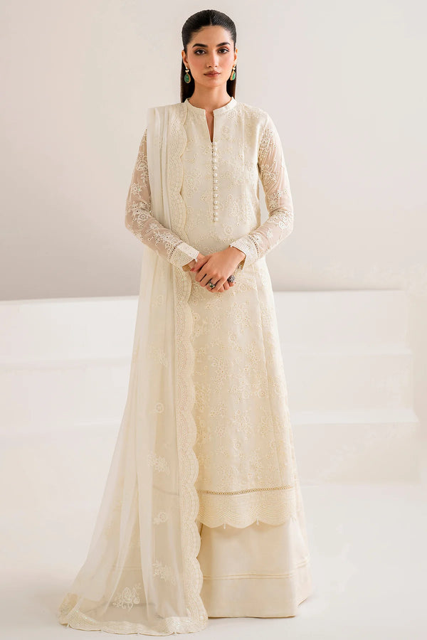 Farasha Embroidered Chiffon Wedding Wear Dove FAR16