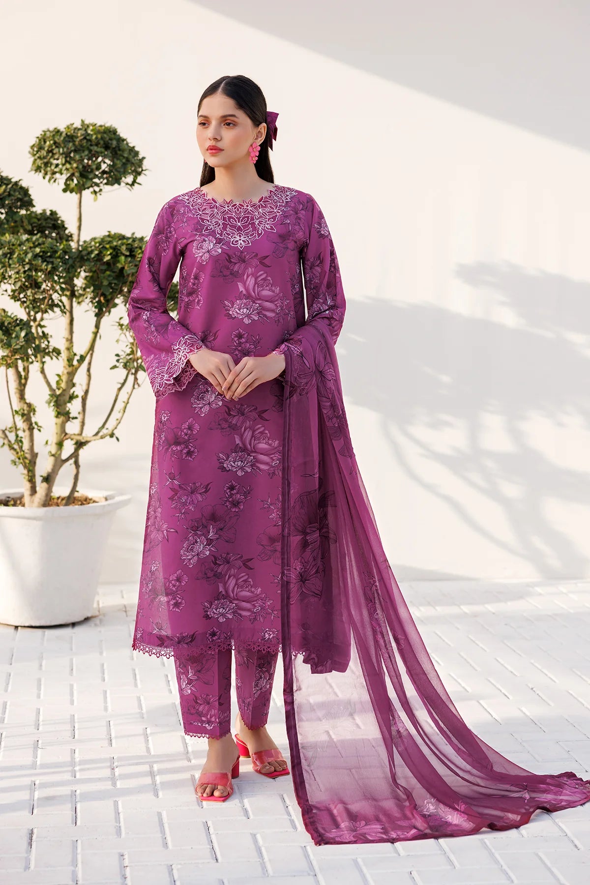 Farasha Lawn Berry Burst 3 Piece Suit FAR06