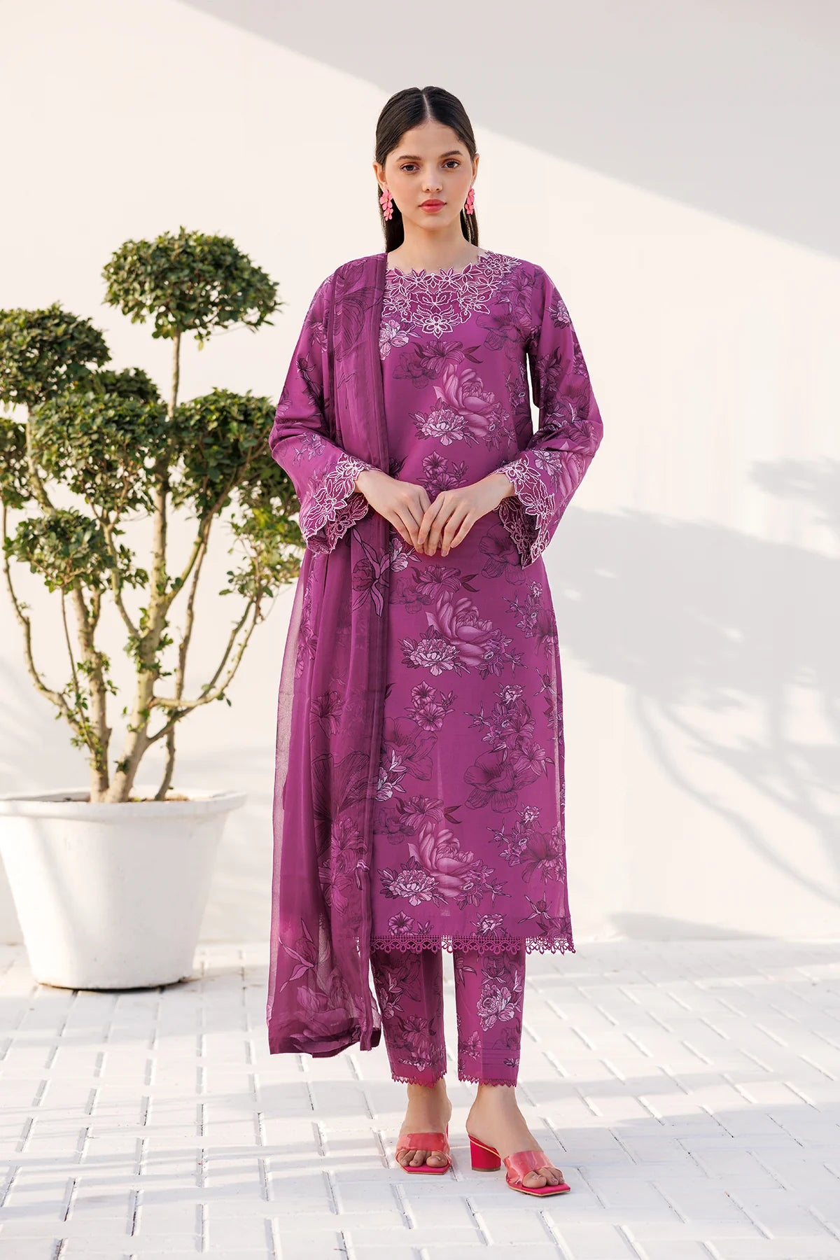 Farasha Lawn Berry Burst 3 Piece Suit FAR06