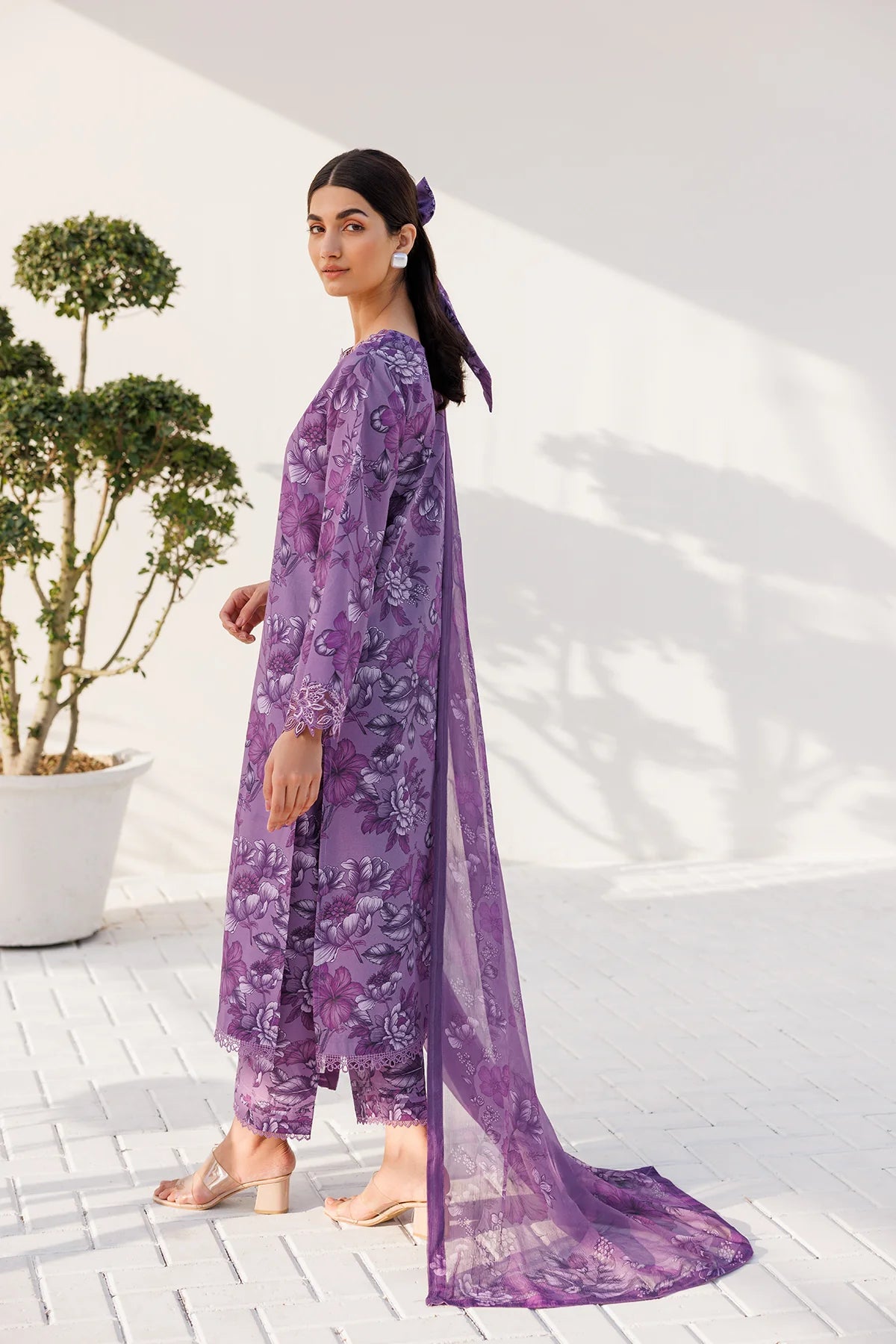 Farasha Lawn Vivid Purple 3 Piece Suit FAR08