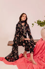 Farasha Lawn Black Scarlet 4 Piece Suit FAR09