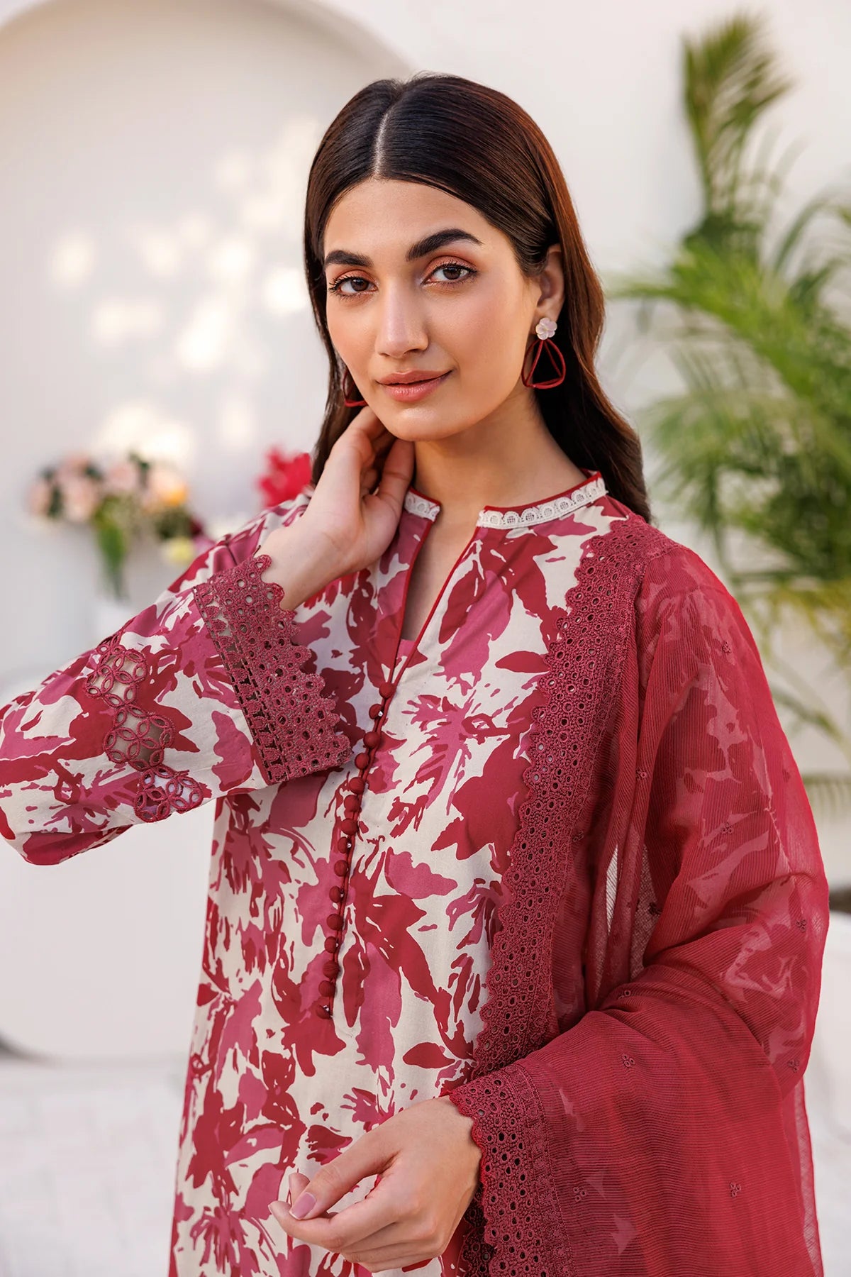 Farasha Lawn Jasmine Rose 3 Piece Suit FAR10