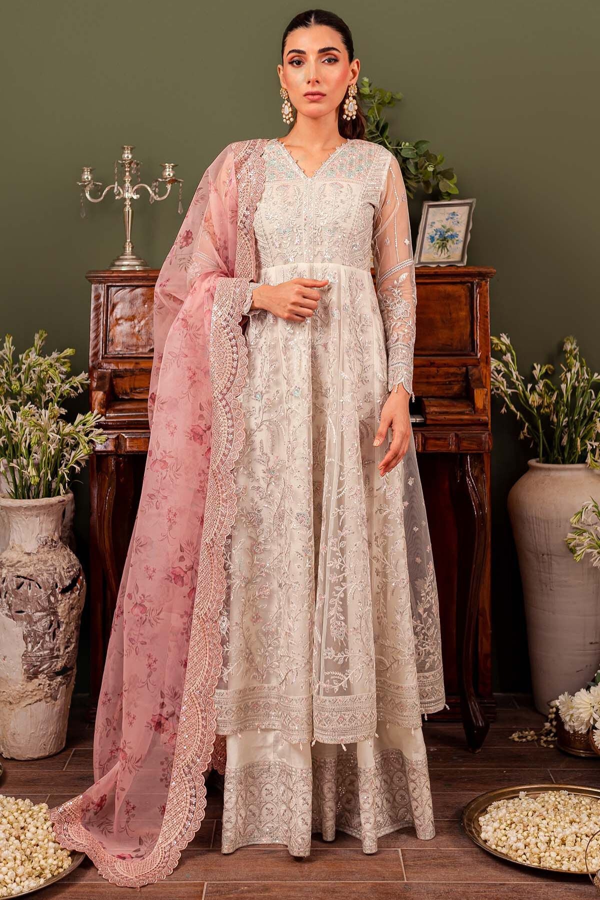 Farasha Embroidered Net Wedding Wear Dress Isabel FAR18