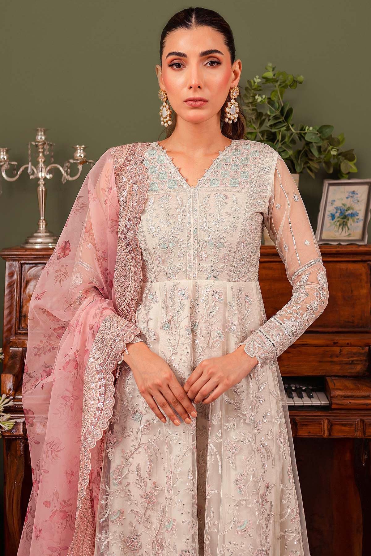 Farasha Embroidered Net Wedding Wear Dress Isabel FAR18