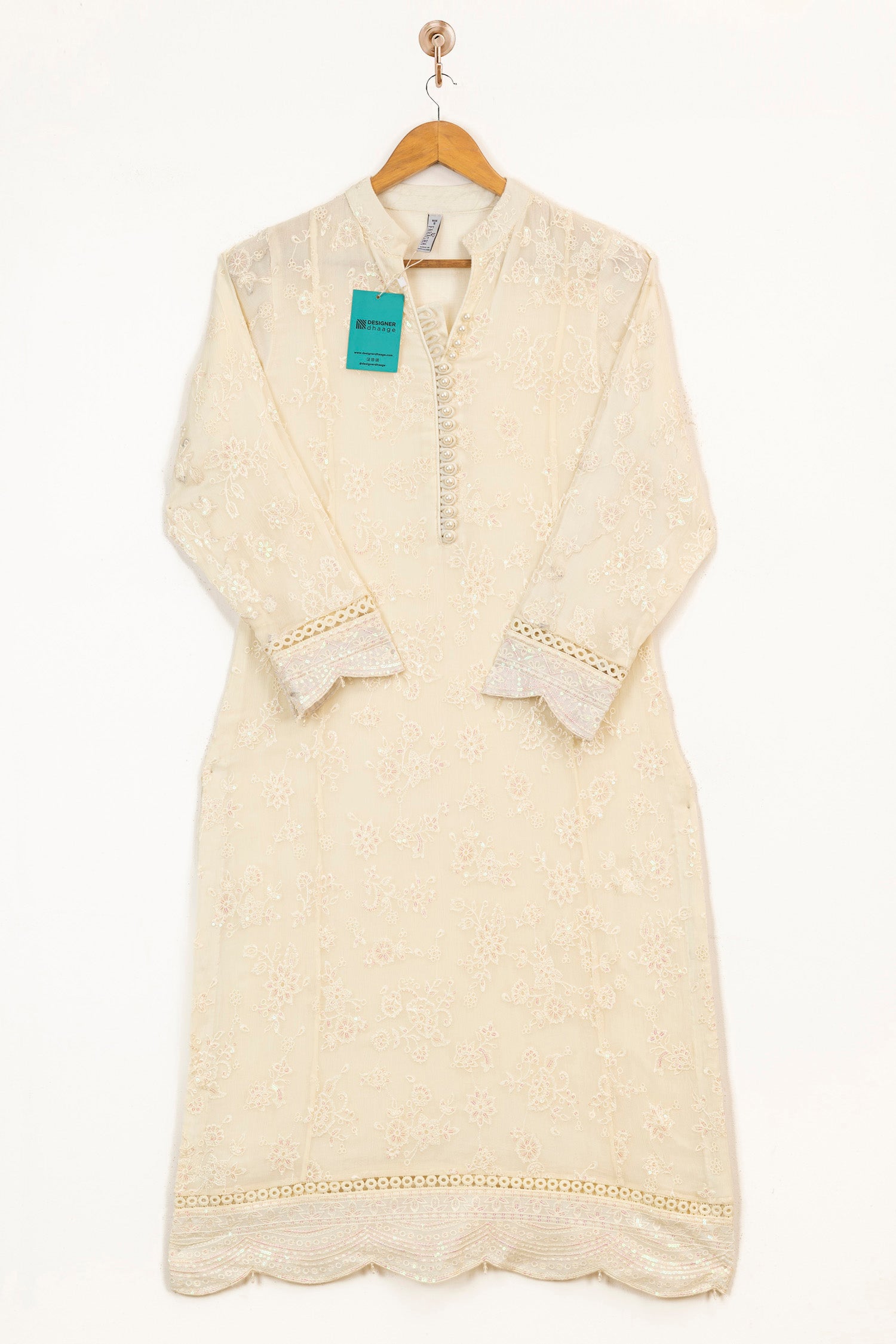 Farasha Embroidered Chiffon Wedding Wear Dove FAR16