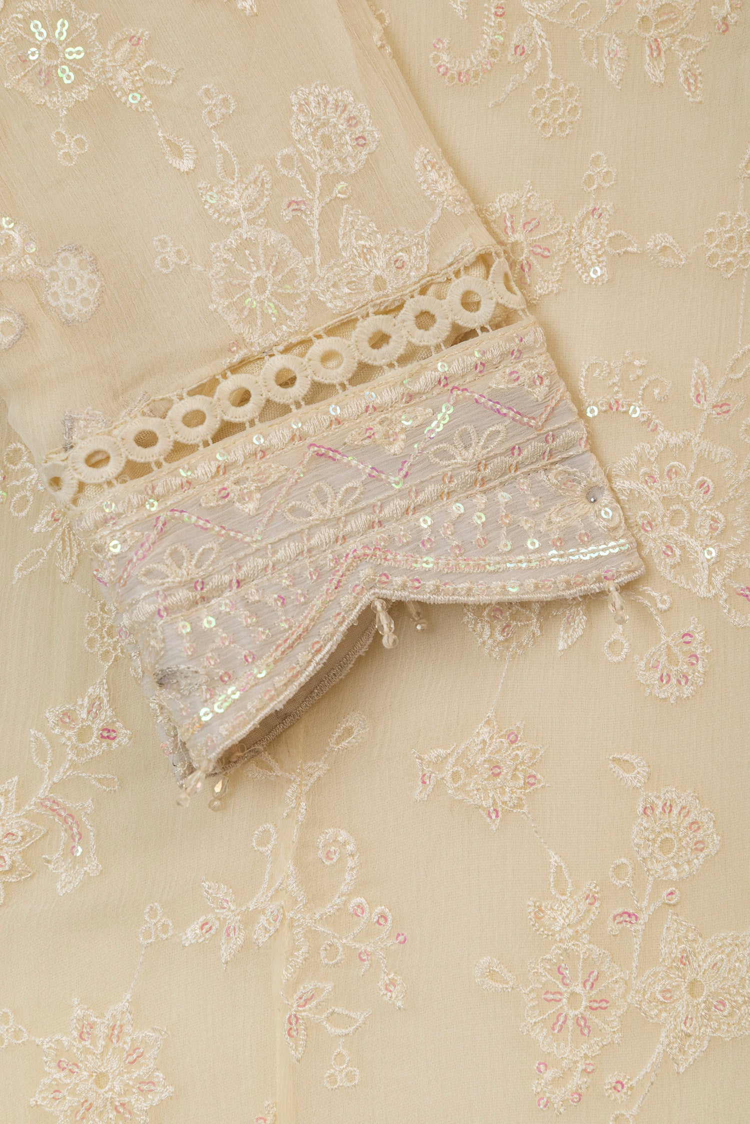 Farasha Embroidered Chiffon Wedding Wear Dove FAR16