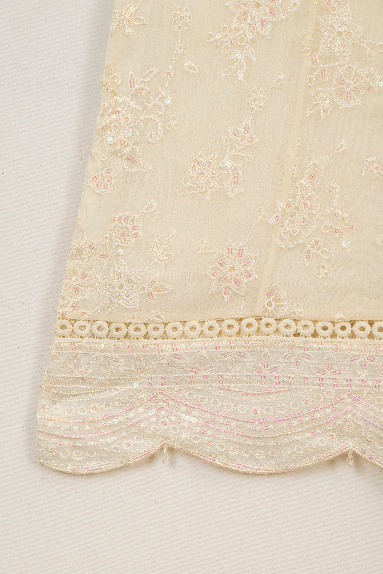 Farasha Embroidered Chiffon Wedding Wear Dove FAR16