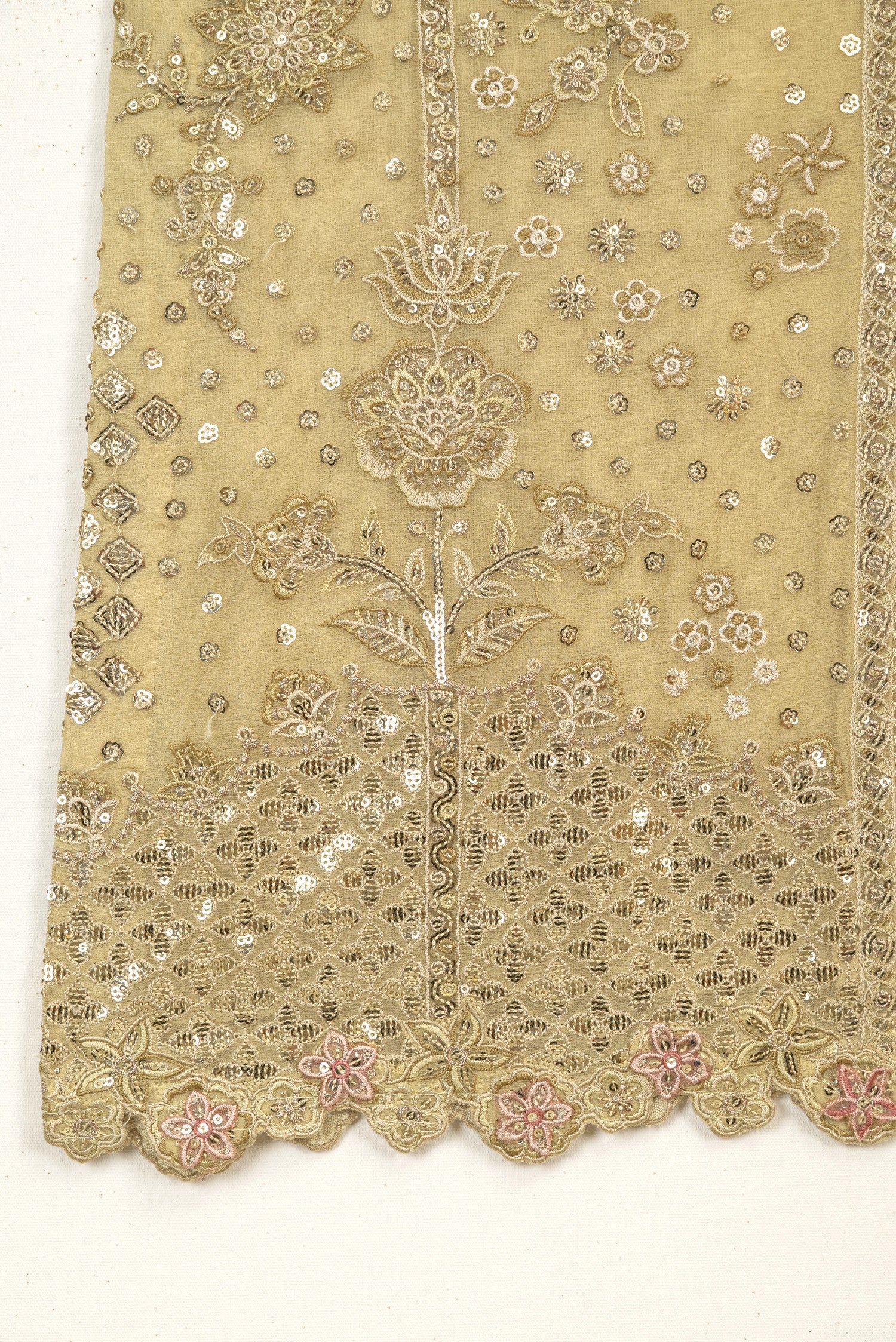 Farasha Embroidered Chiffon Wedding Wear Sharara Marigold Bliss FAR12