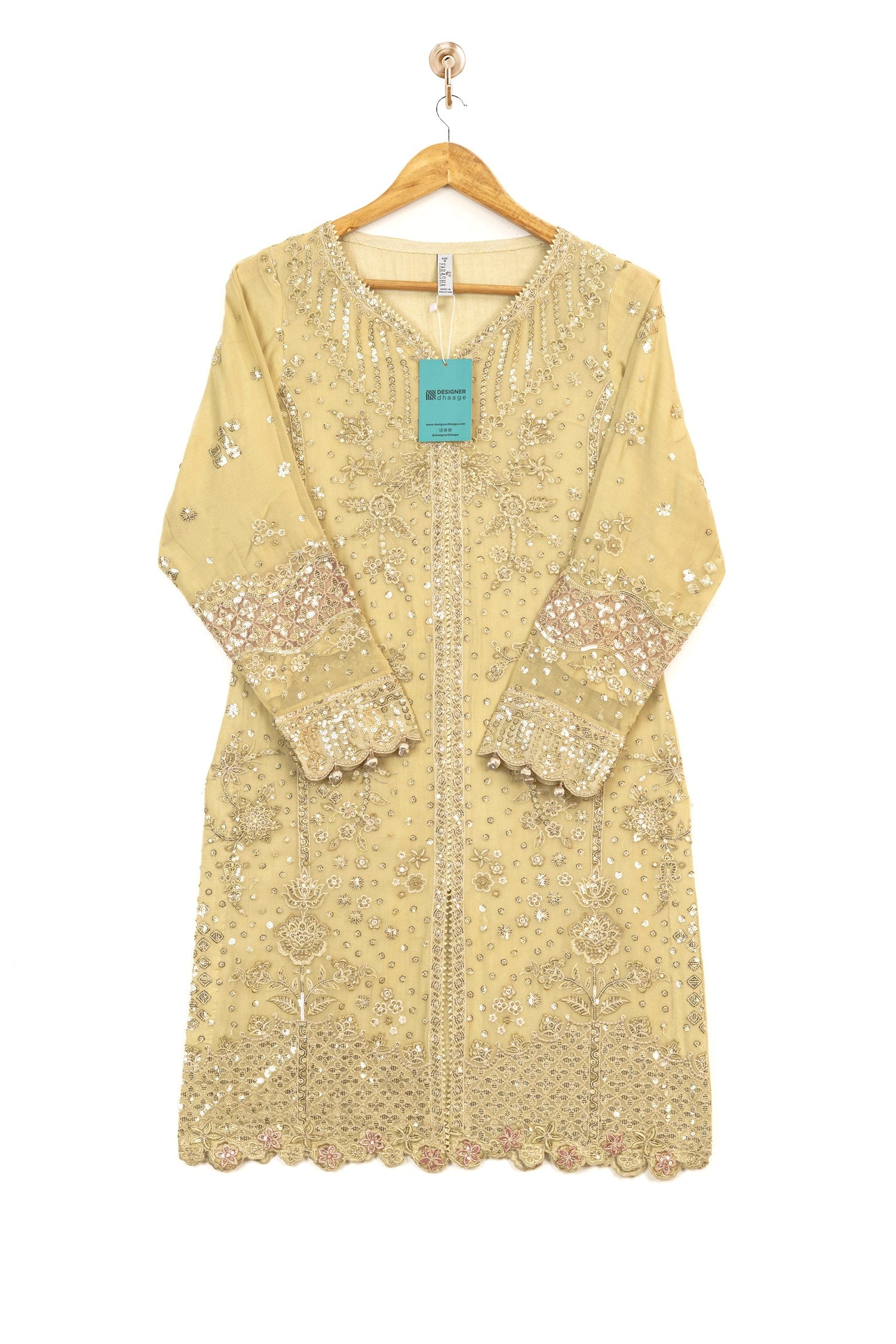 Farasha Embroidered Chiffon Wedding Wear Sharara Marigold Bliss FAR12