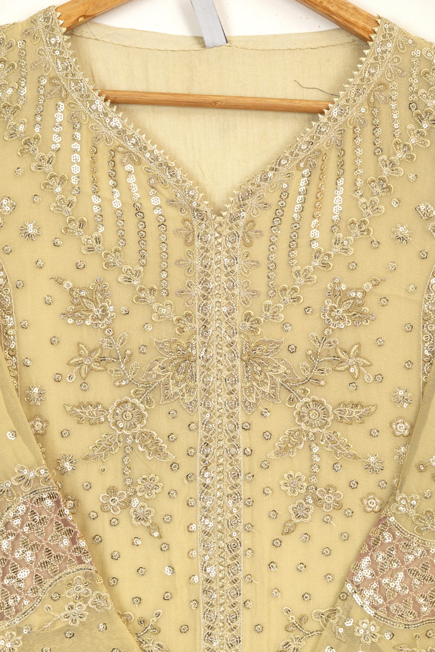 Farasha Embroidered Chiffon Wedding Wear Sharara Marigold Bliss FAR12