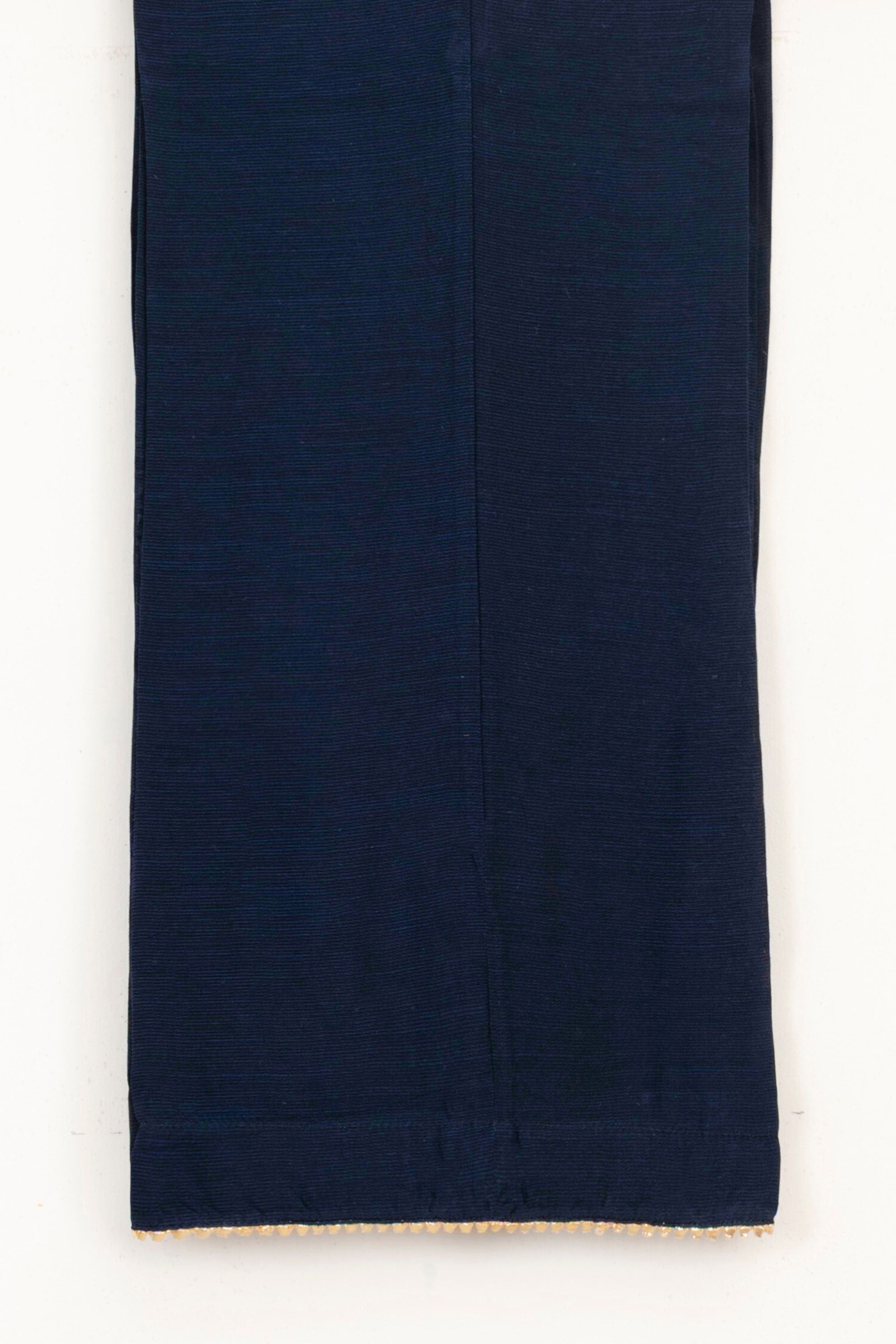 Farasha Embroidered Chiffon Wedding Wear Navy Noir FAR17