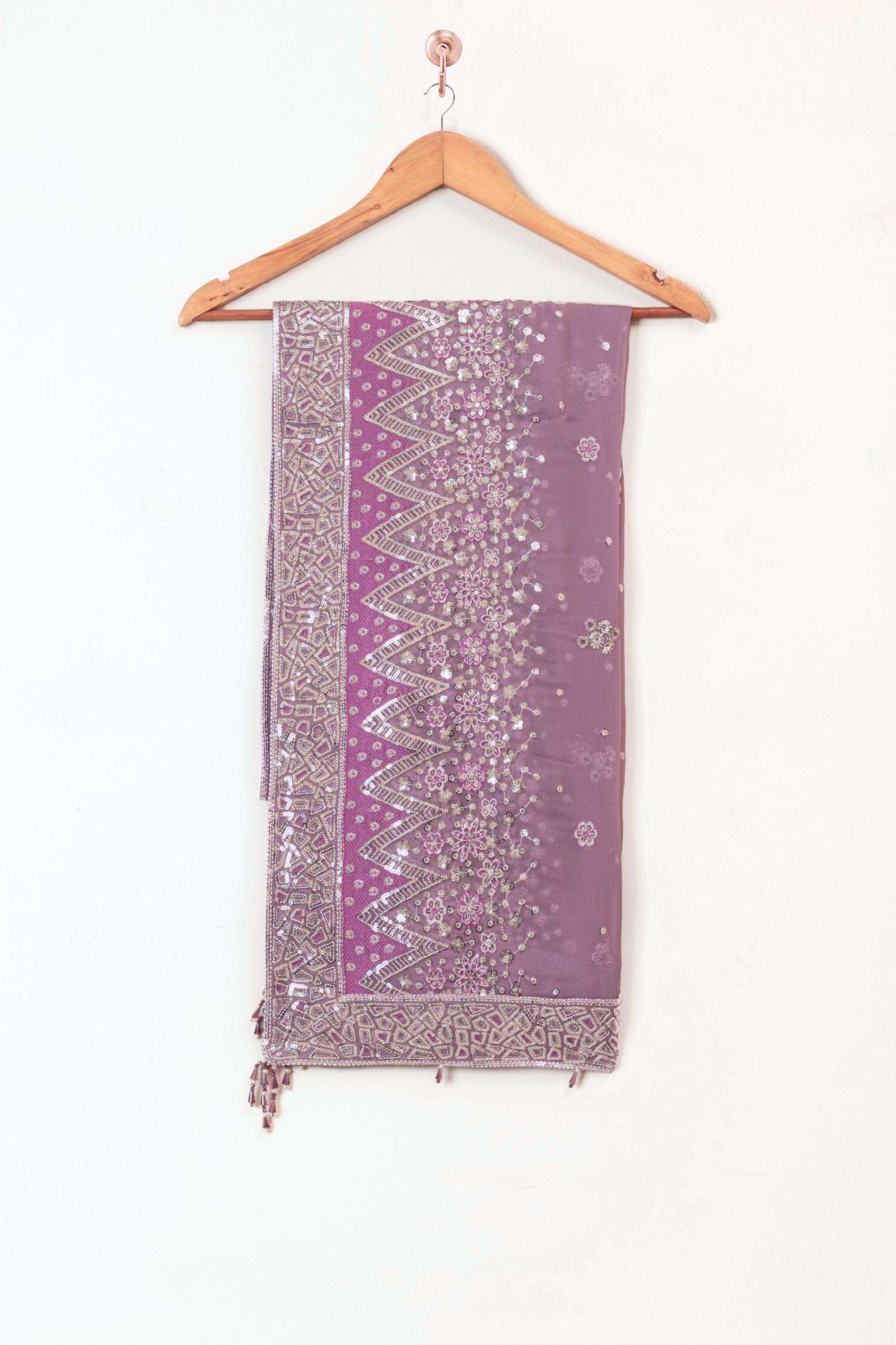 Farasha Embroidered Chiffon Wedding Wear Pastel Mist FAR11