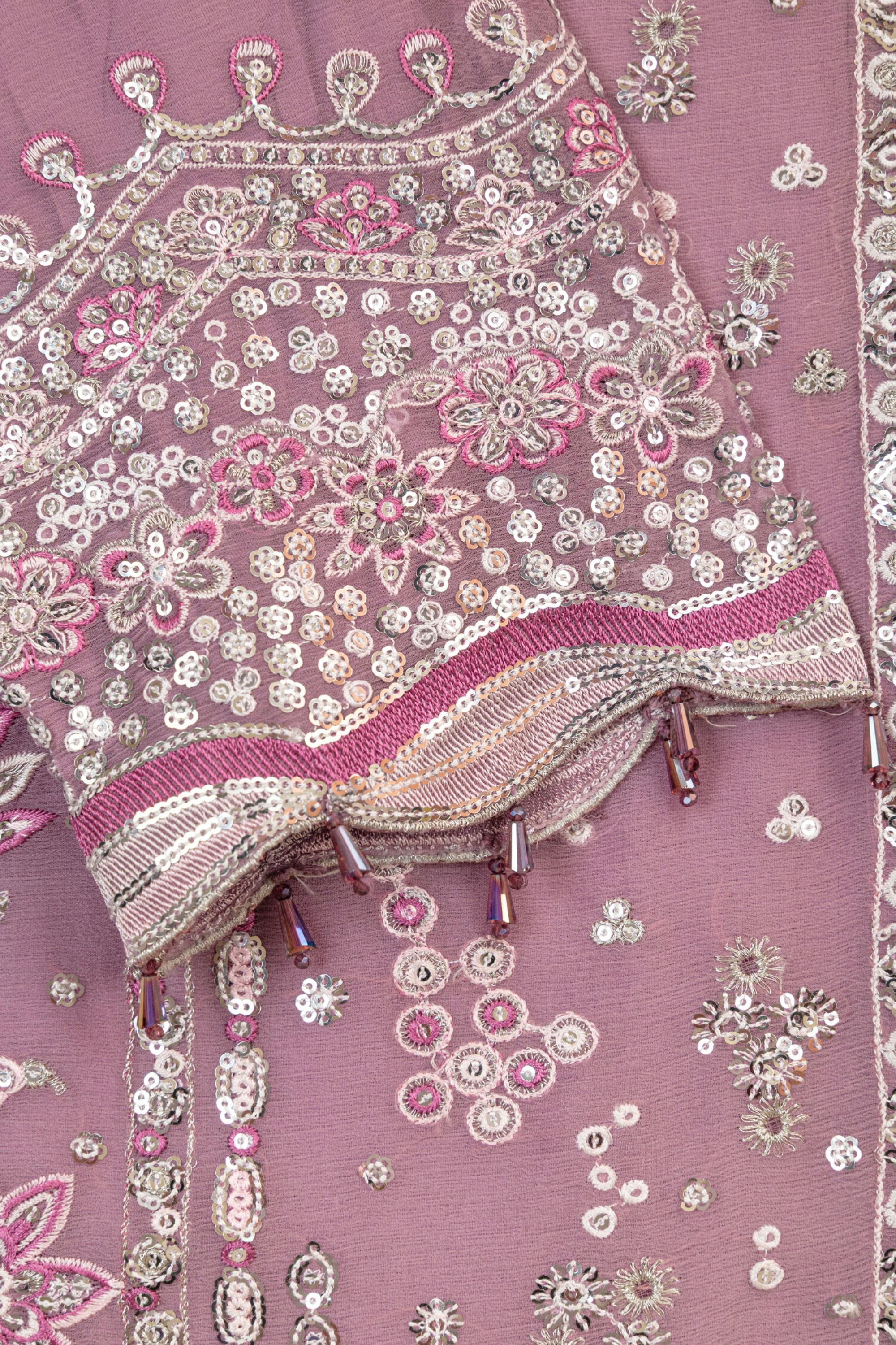 Farasha Embroidered Chiffon Wedding Wear Pastel Mist FAR11