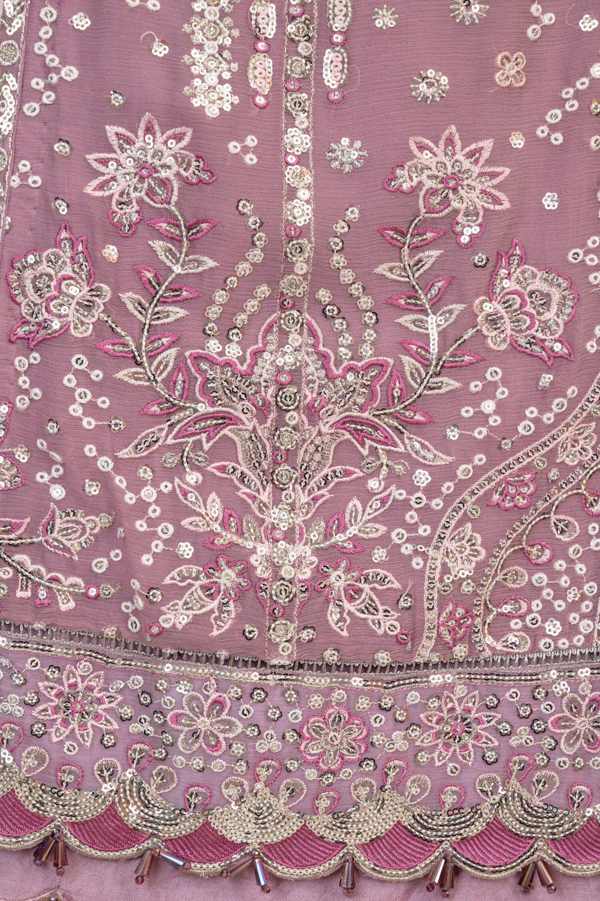 Farasha Embroidered Chiffon Wedding Wear Pastel Mist FAR11