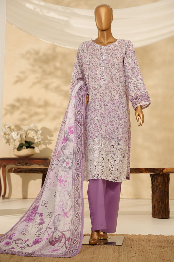 HZ Textiles Chikankari Lawn 3 Piece Suit HZT02