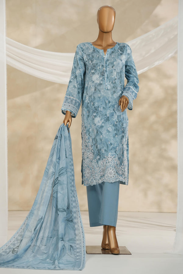 HZ Textiles Chikankari Lawn 3 Piece Suit HZT04