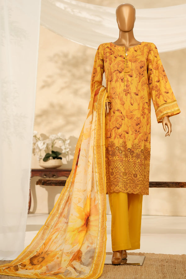 HZ Textiles Chikankari Lawn 3 Piece Suit HZT05