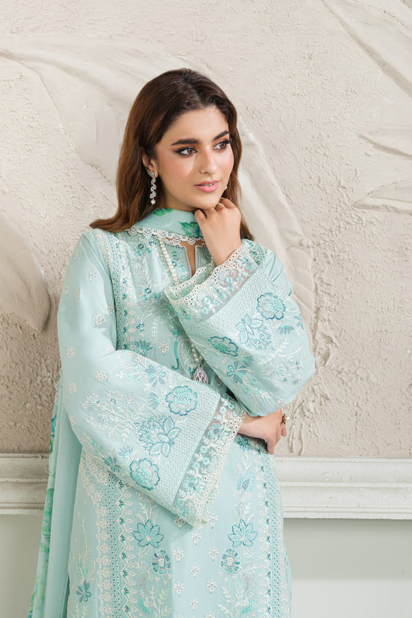 Heeras Embroidered Viscose 3 Piece Suit HEE79