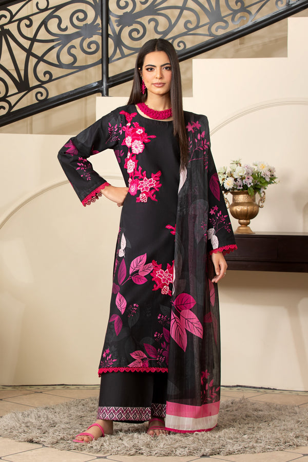 Heeras Embroidered Cambric 3 Piece Suit HEE29