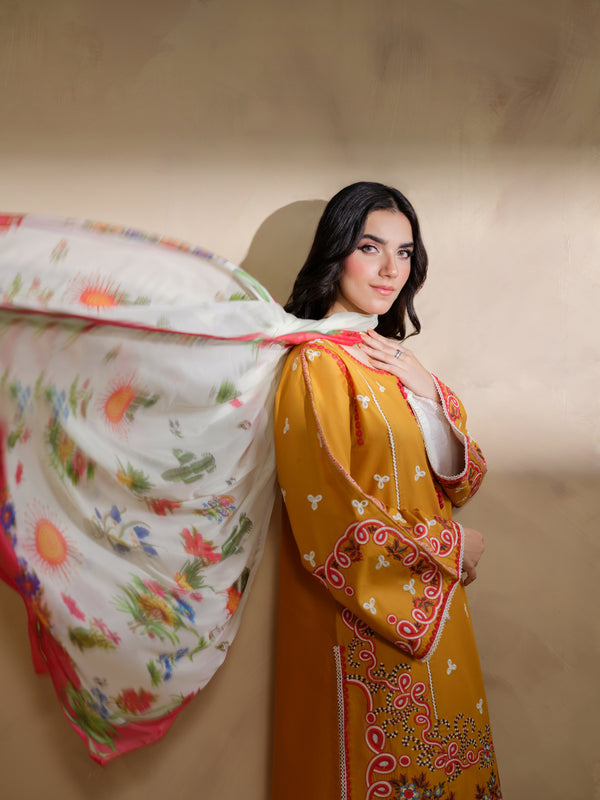 Heeras Embroidered Viscose 3 Piece Suit HEE49