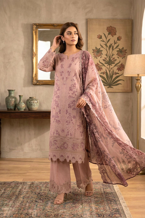Imrozia Embroidered Cotton 3 Piece Suit IMR273