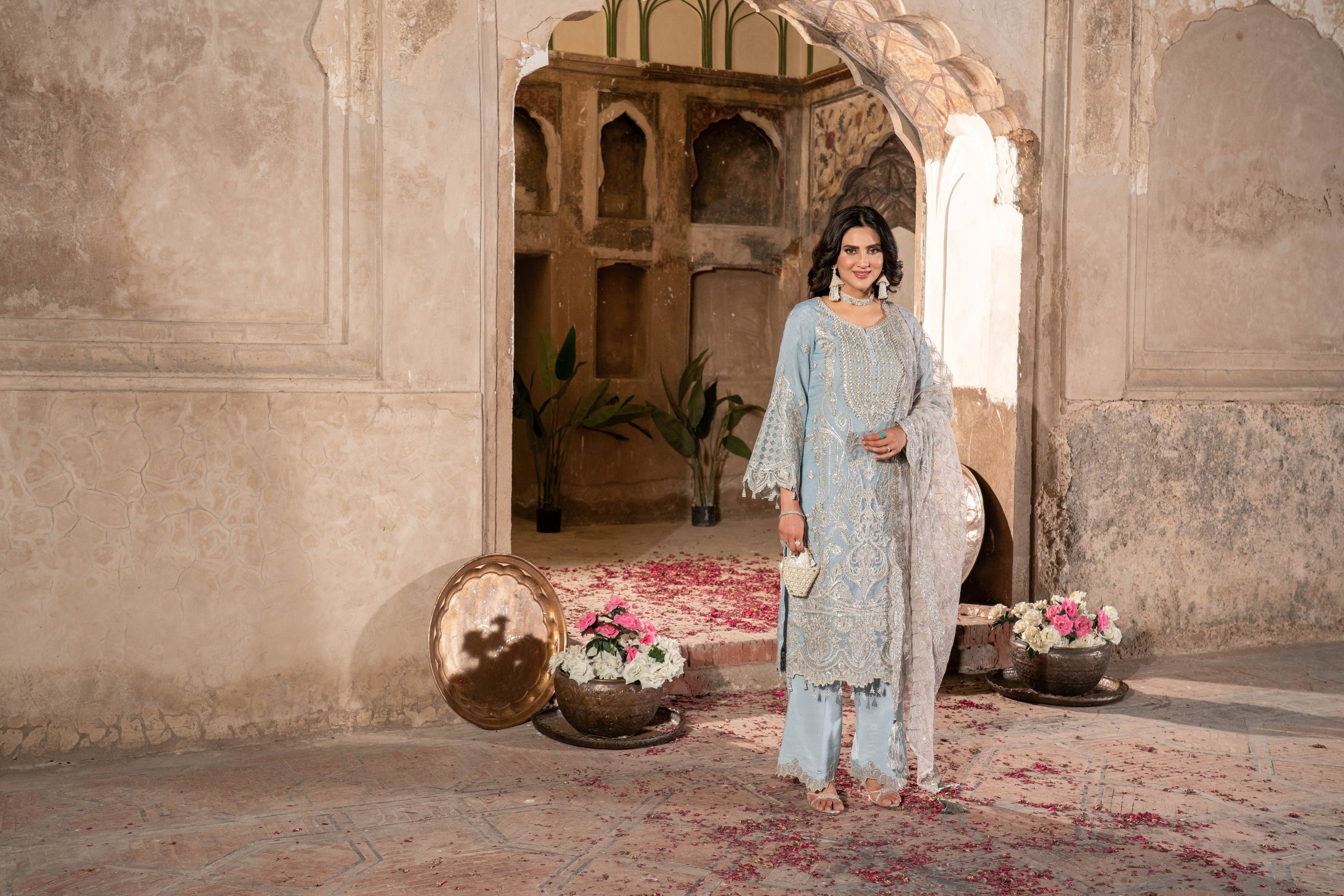 Imrozia Embellished Organza Wedding Wear Anchal IMR241