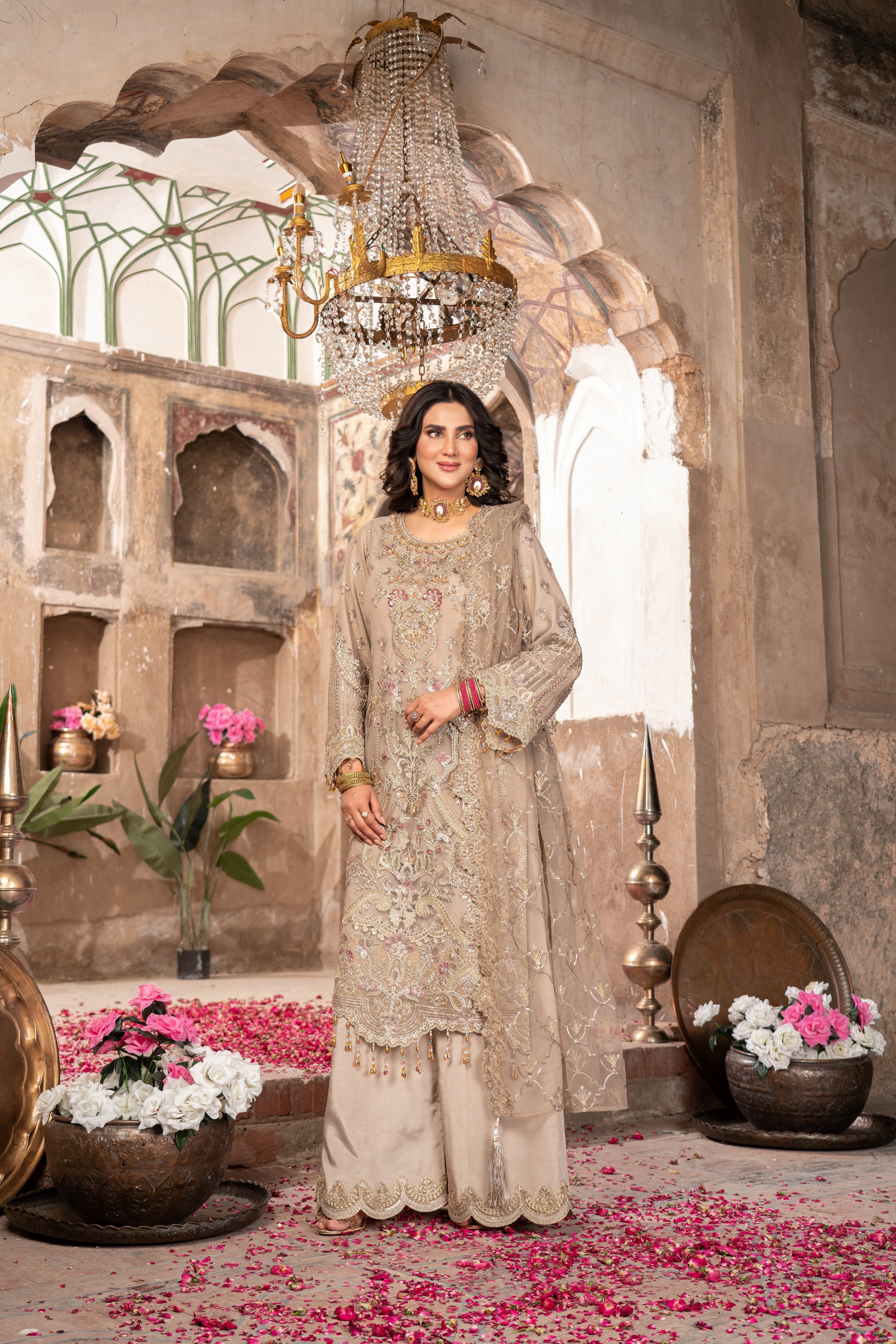 Imrozia Embellished Net Wedding Wear Rangoli IMR243