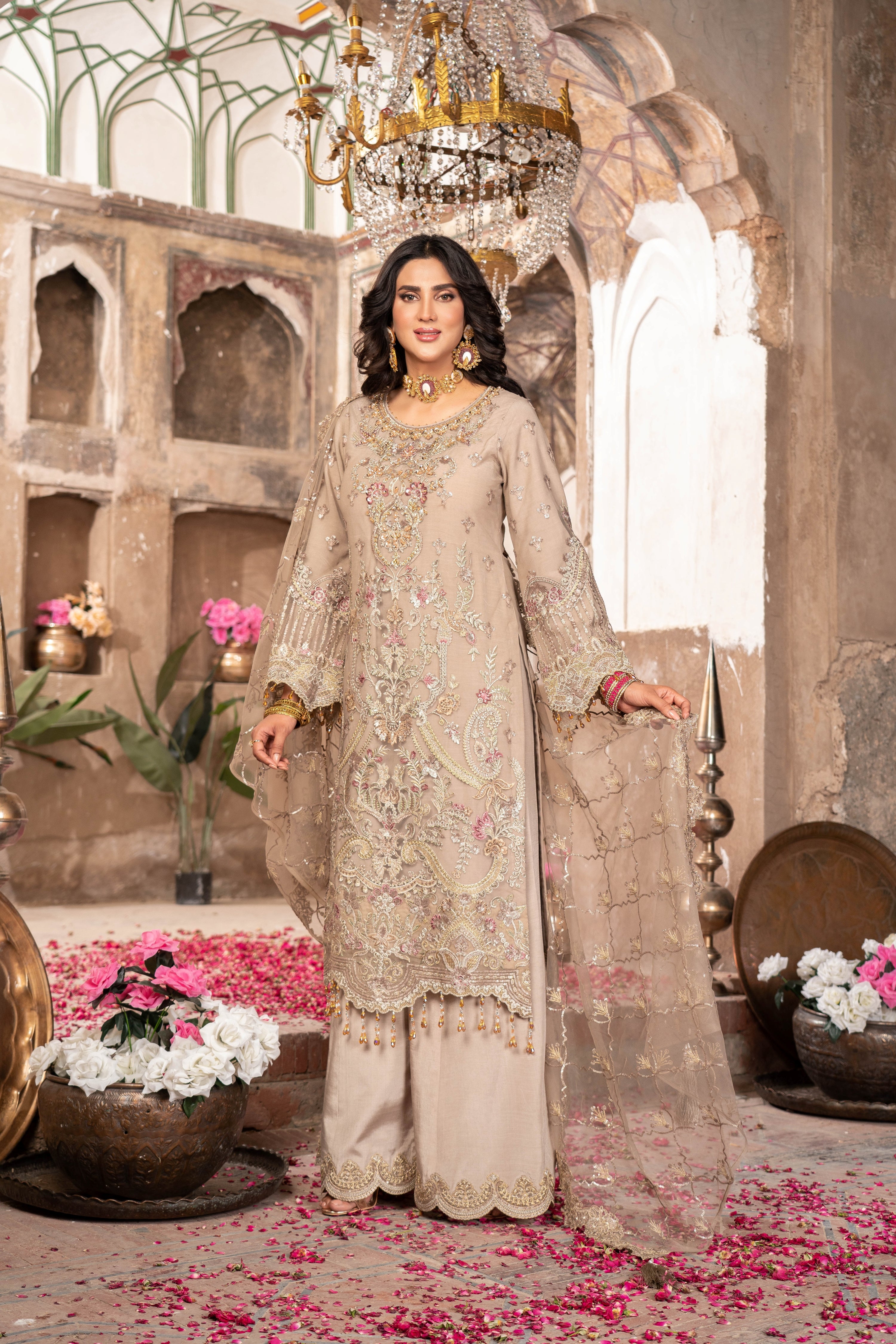 Imrozia Embellished Net Wedding Wear Rangoli IMR243