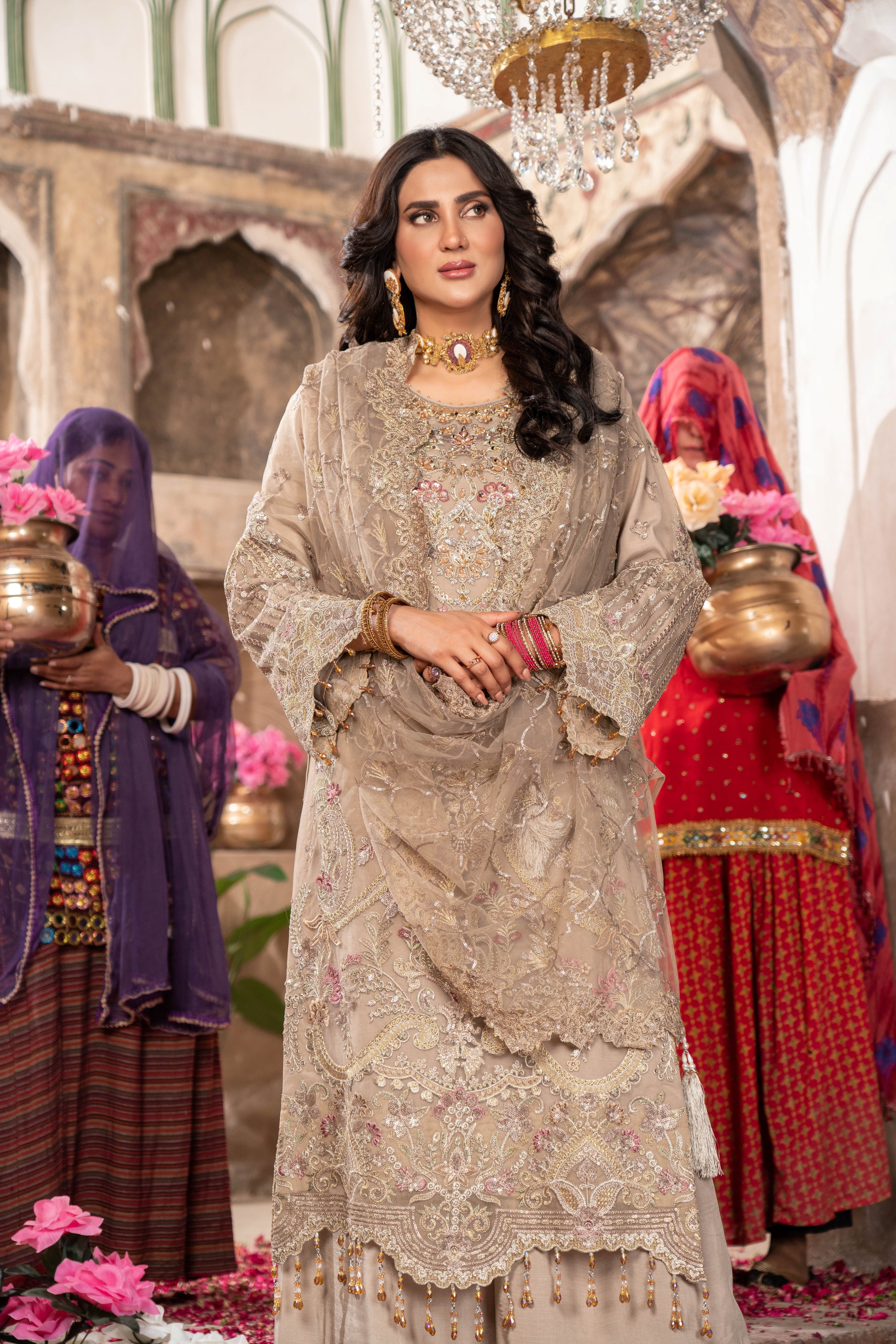 Imrozia Embellished Net Wedding Wear Rangoli IMR243