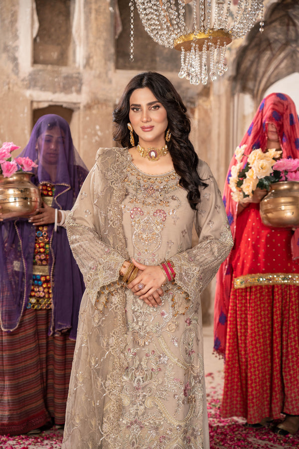 Imrozia Embellished Net Wedding Wear Rangoli IMR243