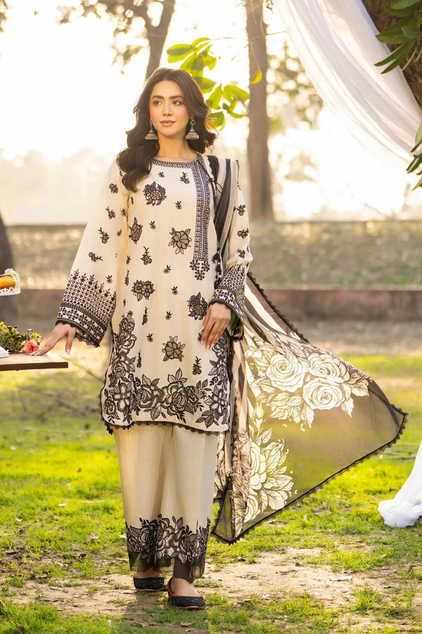 Karma Embroidered Cotton 3 Piece Suit KAR154