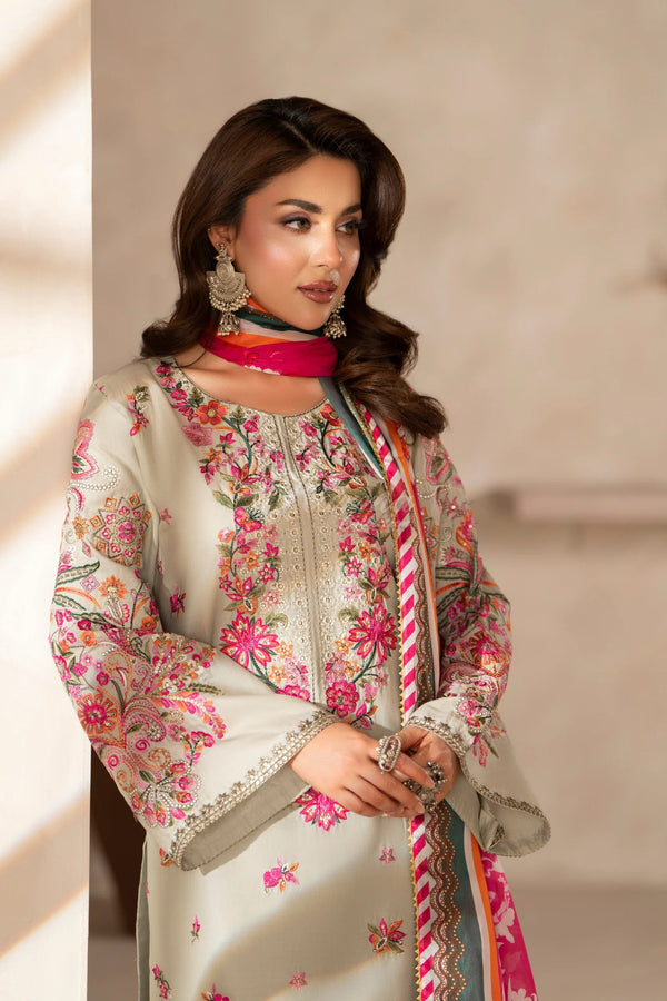 Karma Embroidered Cotton 3 Piece Suit KAR166