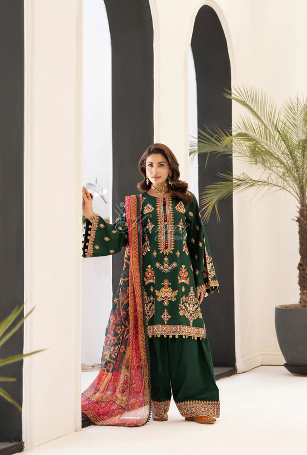 Karma Embroidered Cotton 3 Piece Farshi Shalwar Suit KAR174