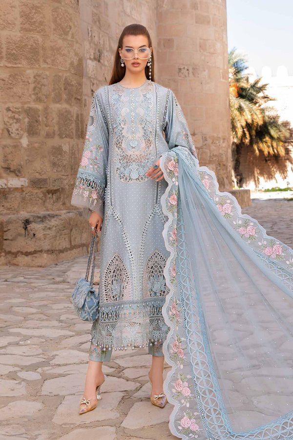 Maria B Luxury Lawn Broschia 3 Piece Suit 48" length MAR191