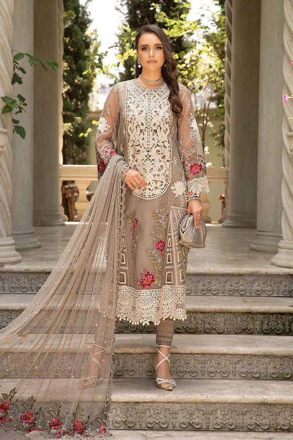 Maria B Luxury Lawn Embroidered Organza 3 Piece Suit MAR162