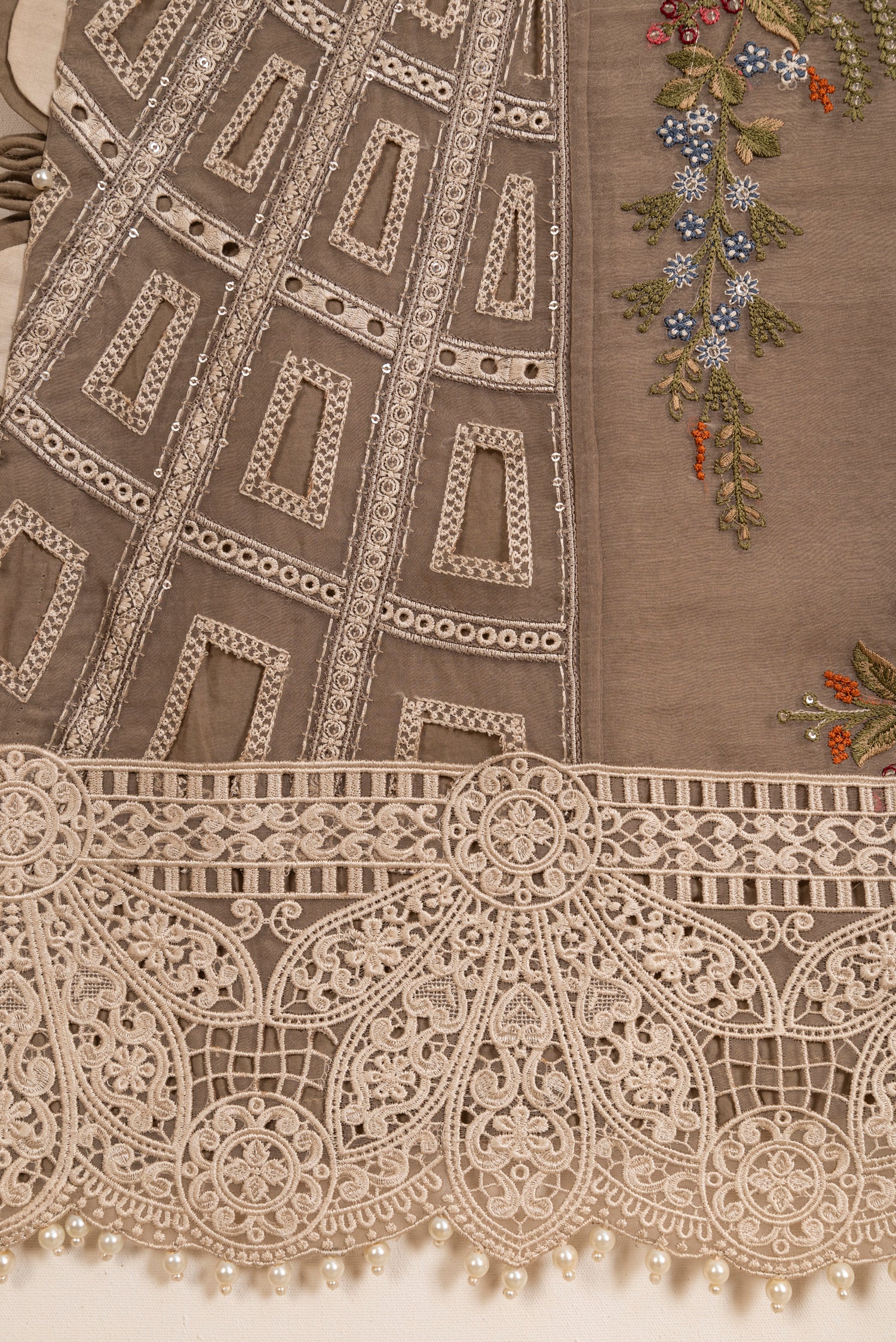 Maria B Luxury Lawn Embroidered Organza 3 Piece Suit MAR162