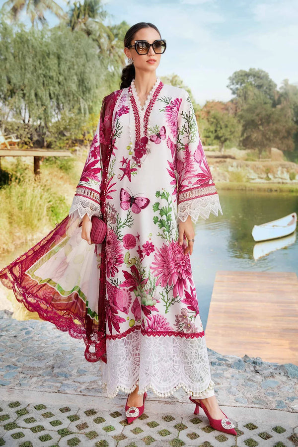 Maria B M Prints 10A Embroidered Lawn 3 Piece Suit MAR202