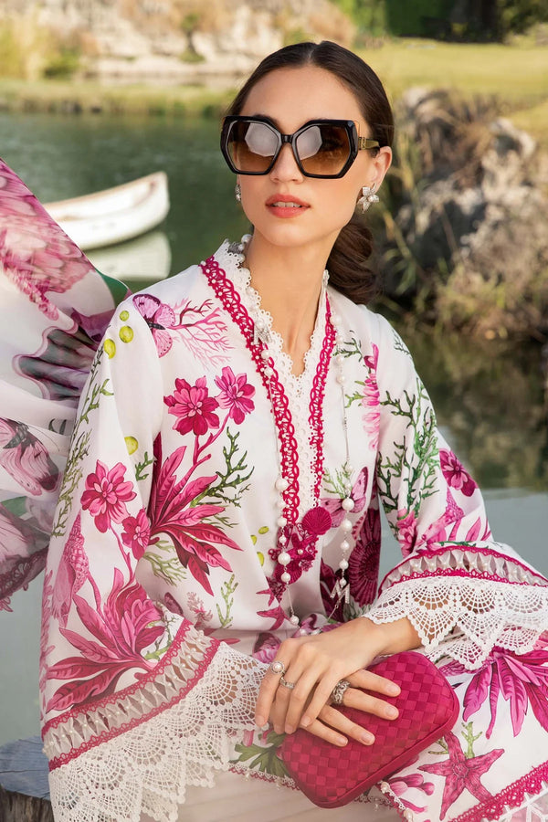 Maria B M Prints 10A Embroidered Lawn 3 Piece Suit MAR202