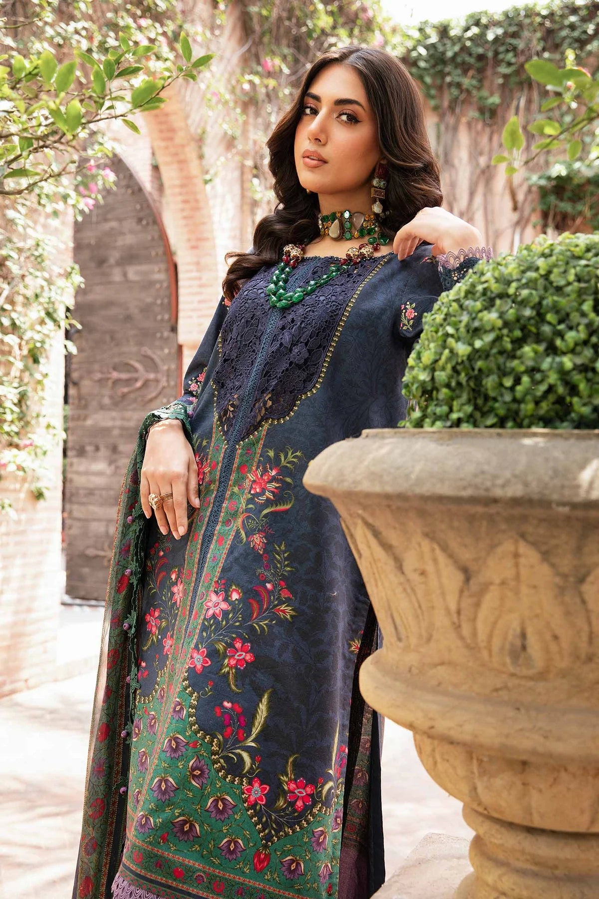 Maria B M Prints Embroidered Lawn 3 Piece Suit MAR171