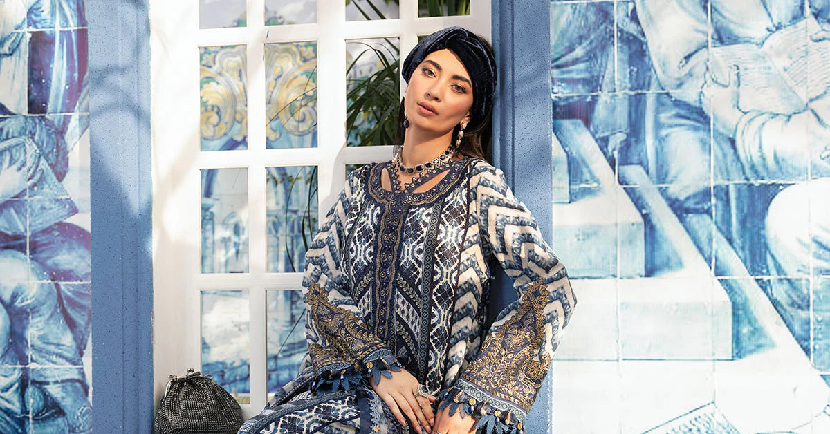 Maria B M Prints Embroidered Lawn 3 Piece Suit MAR172