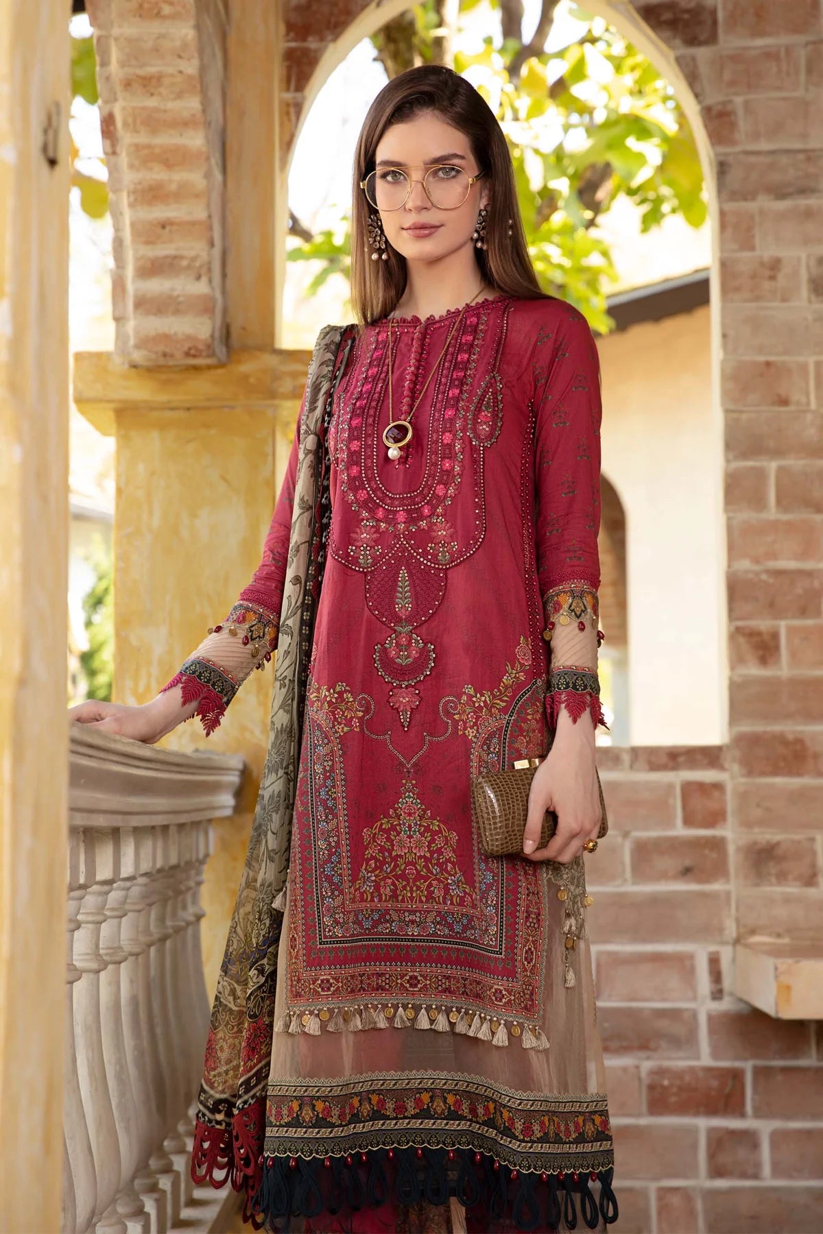 Maria B M Prints Embroidered Lawn 3 Piece Suit MAR177