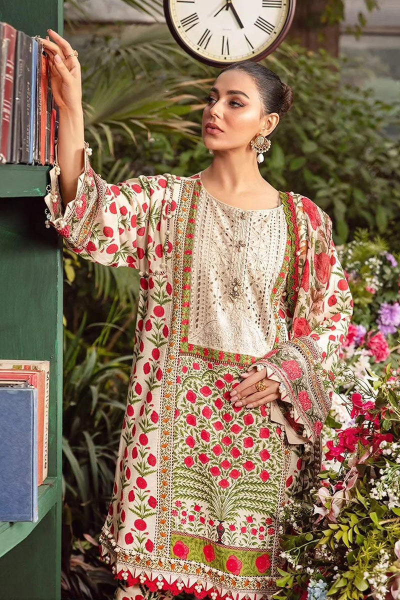 M Prints by Maria B Unstitched Embroidered Lawn 3 Piece Suit MB26UME 6B - Eid Collection