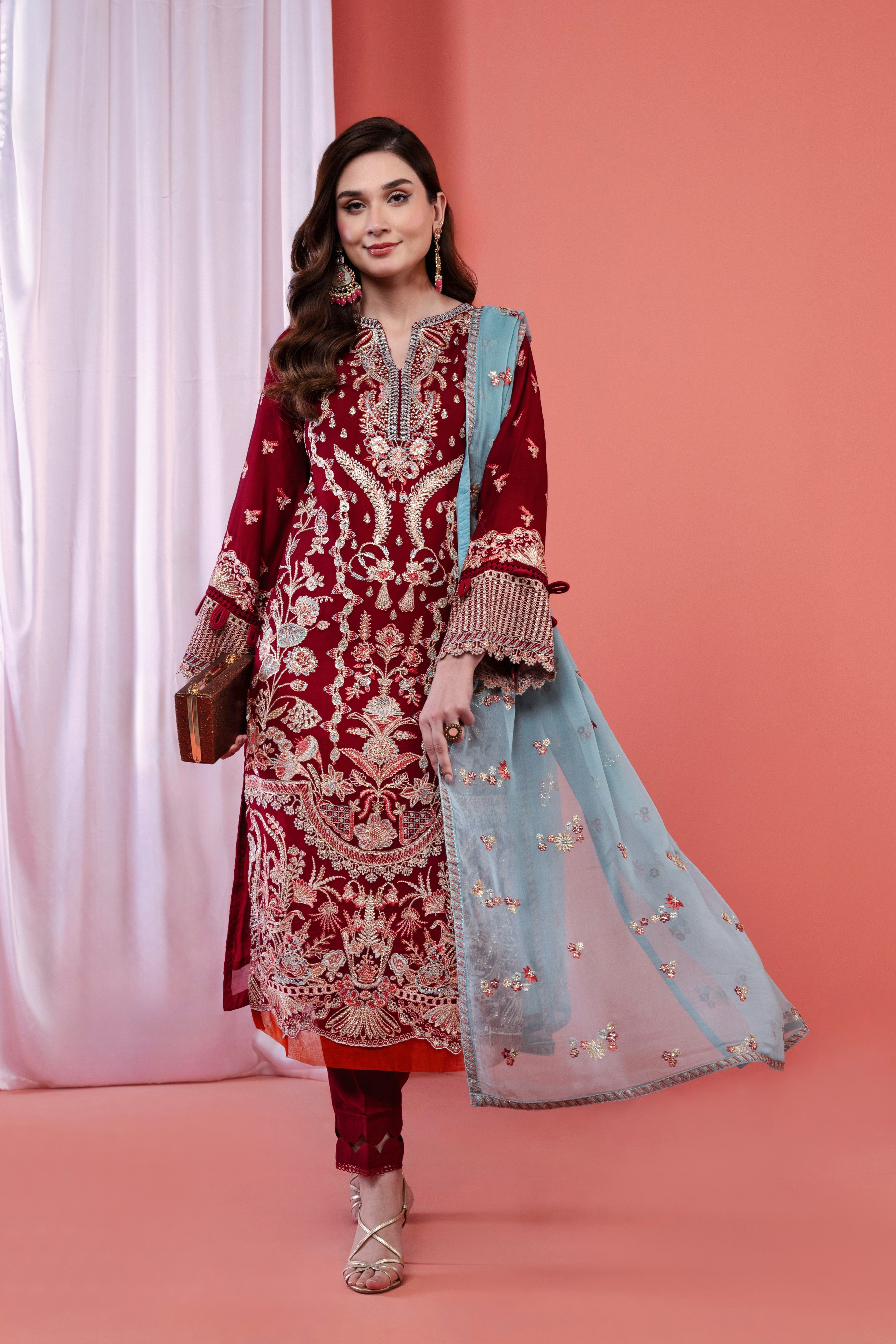 Mihrimah Embroidered Chiffon Wedding Wear MIH84
